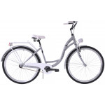 Mestský bicykel 28 Fuzlu Nevada S-1 Sivo biely